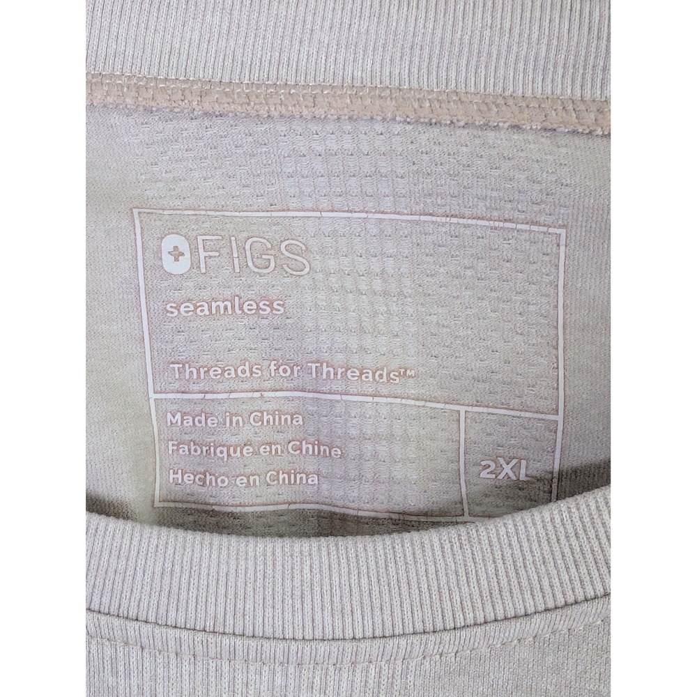 FIGS Seamless Long Sleeve Underscrub Womens 2XL Tan Shirt - Picture 2 of 8